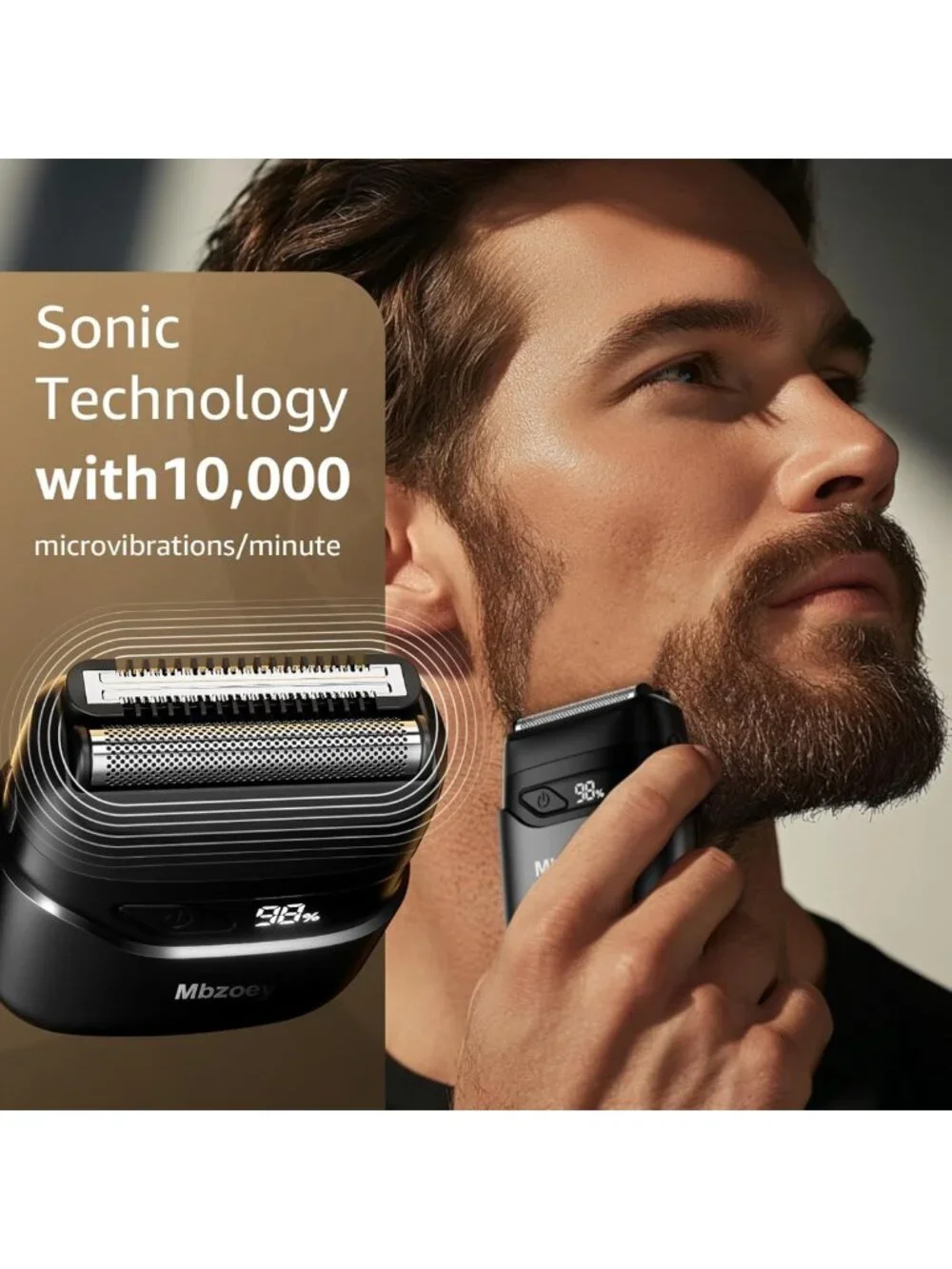 Waterproof Electric Foil Shaver for Men - Magnetic Cover, Rechargeable, Smooth